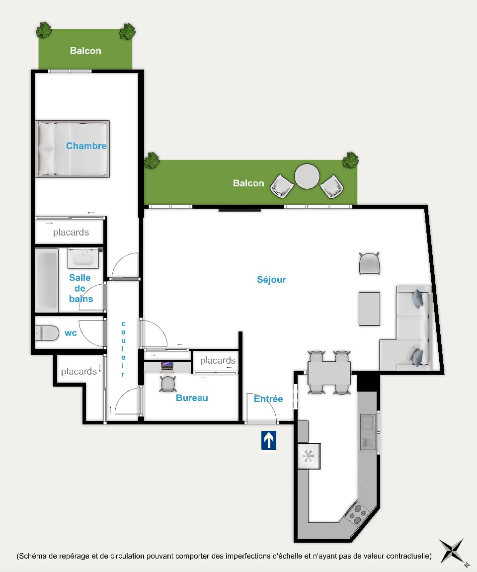 Appartement 3 pièces avec deux balcons cave et parking - Photo 10